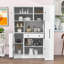 Buffet de cuisine avec huche, tablettes réglables et armoire latérale escamotable-452612894
