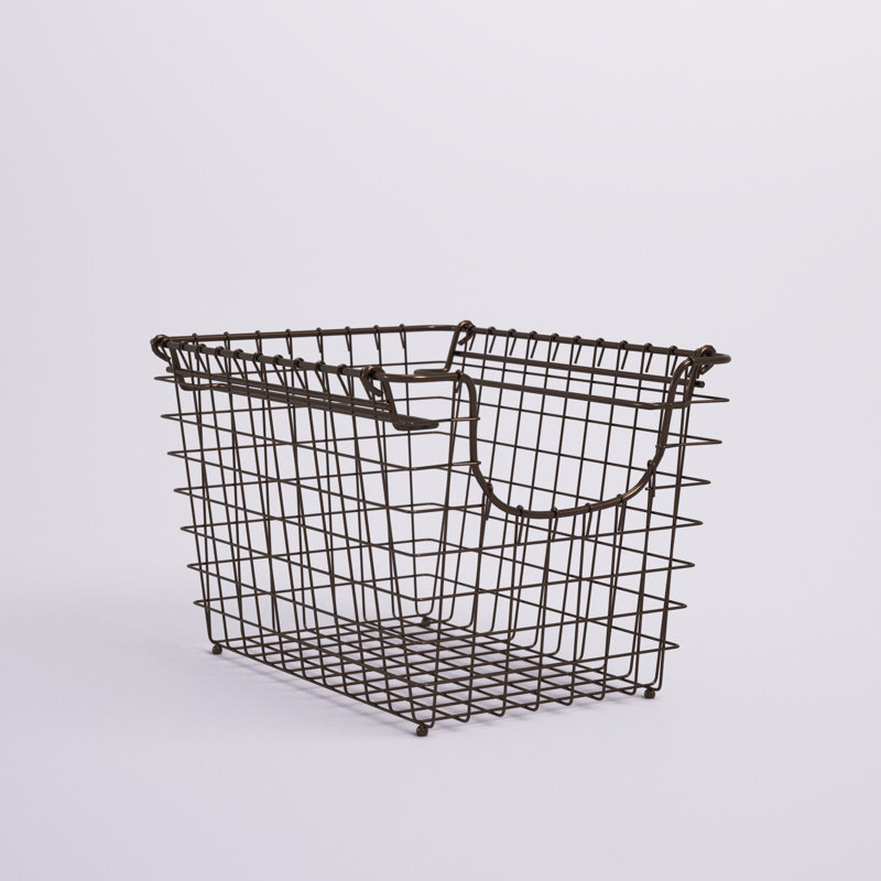 Panier en métal empilable Albie, H 8,25 po x l 10,25 po x P 12,75 po, Bronze