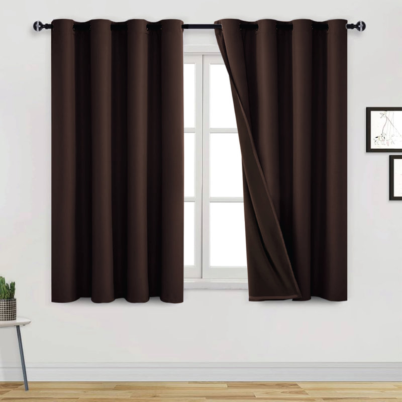 Frasco Blackout Curtain Pair, Brown, 116.84cm Width x 137.16cm Drop