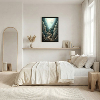 Art mural sur toile Winding Cliffside Path to Distant