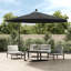 Vermont 350 cm W X 350 cm D Hexagonal Lighted Tilt Cantilever Parasol with Crank Lift-102812888