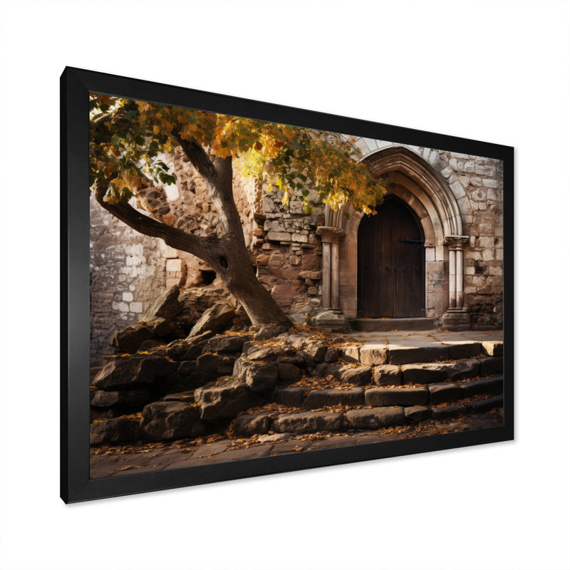 Church Whispers Of History II sur impression sur toile, Cadre photo noir, H 24 po x l 32 po x P 1 po