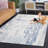 Jayma Hand Tufted Wool/Cotton Abstract Rug in Ivory/Blue-1105778048