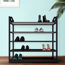 Richards Telescoping Stackable/Expandable Free Standing Shoe Rack, 2-Tier  Holds Up To 10-Pair, Matte Black