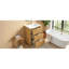 Meuble-lavabo de luxe moderne 24 po avec lavabo en céramique, armoire de salle de bain avec tablette ouverte et rangement fermé