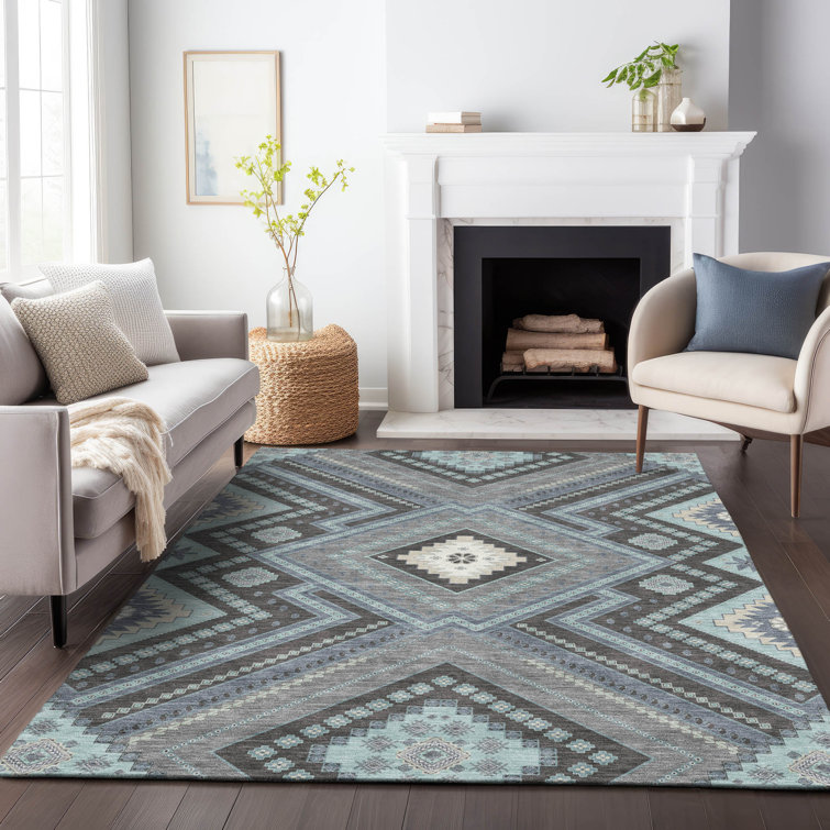 Machine Washable Indoor/Outdoor Chayden ACN1010 Pewter 1'8" x 2'6" Rug