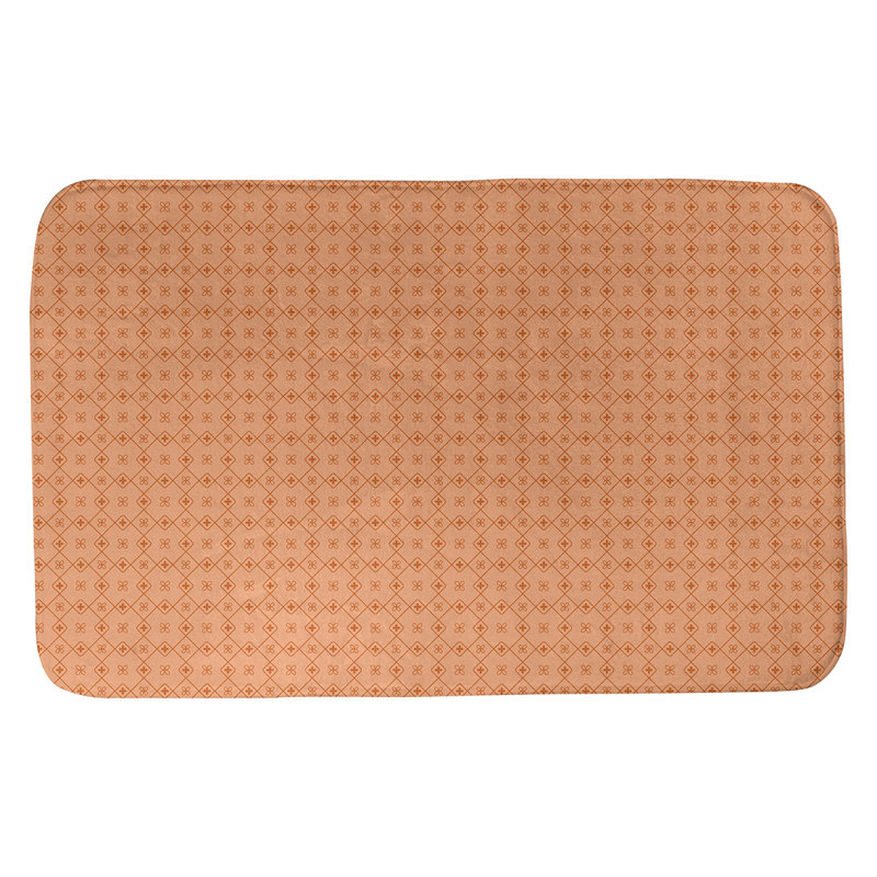 Tapis de bain antidérapant rectangulaire en forme de napperon de style Elizabeth bueschel, l 21 po x L 34 po, Orange