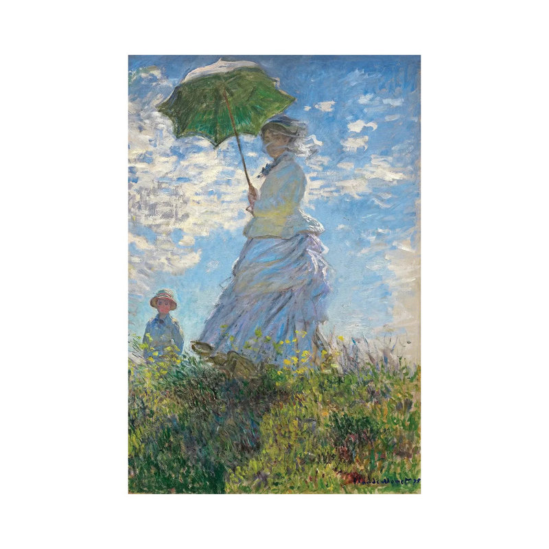 Femme avec un parasol - Madame Monet et son fils, 1875 - Giclée sur toile tendue avec châssis, H 60 po x l 40 po