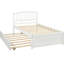 Lit plateforme simple avec lit gigogne, blanc - bois massif pour une chambre à coucher envoûtante