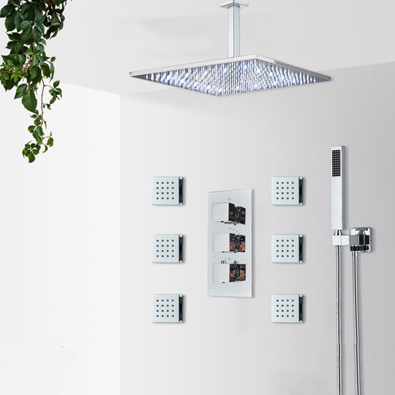 Thermostatic Complete Shower System with Rough in-Valve