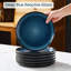 Waterside 12pc Blue Reactive Glaze Lipped Stoneware Dinner Set