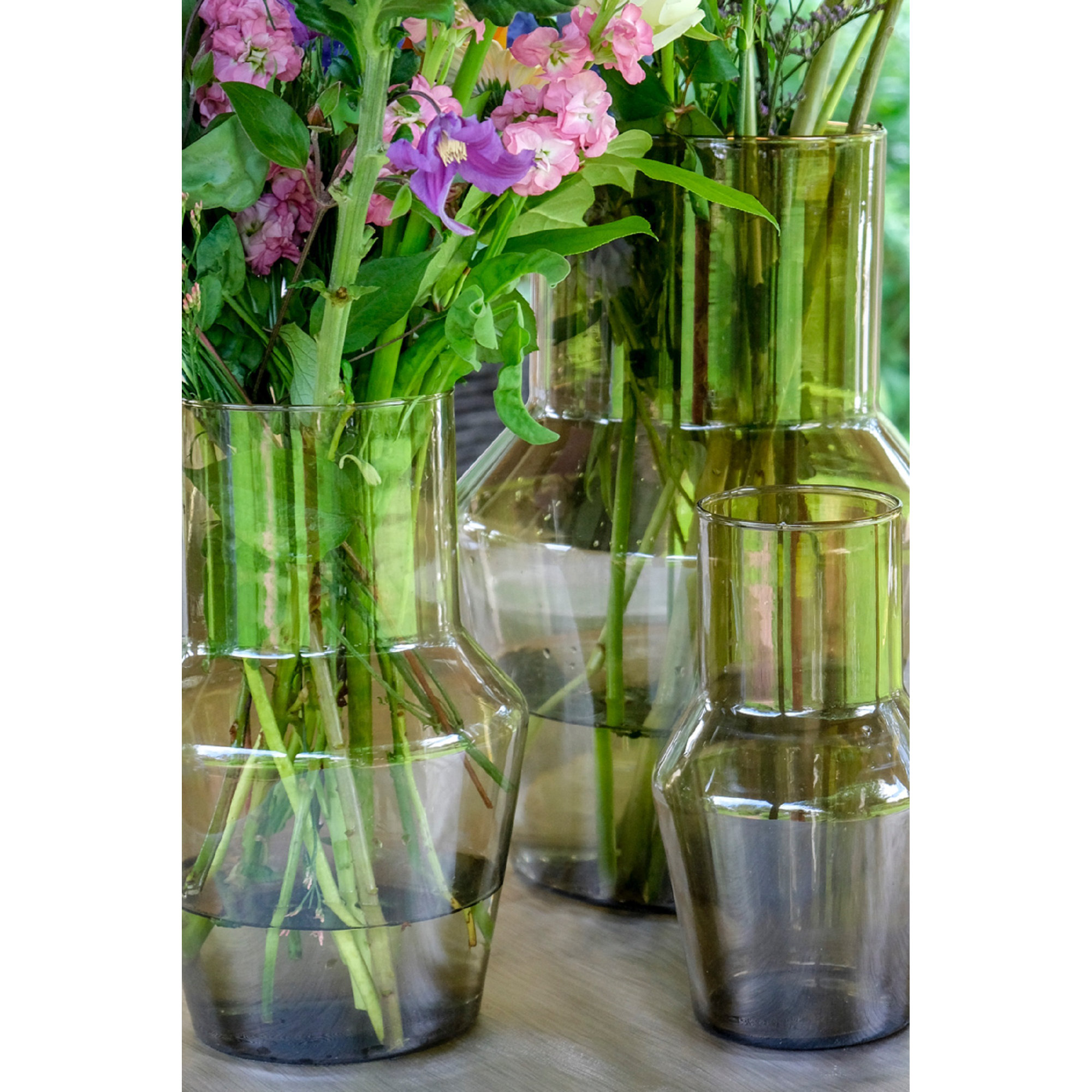 Evie Mouthblown Recycled Glass Vase, 15.75" H x 11.02" W x 11.02" D, Purple