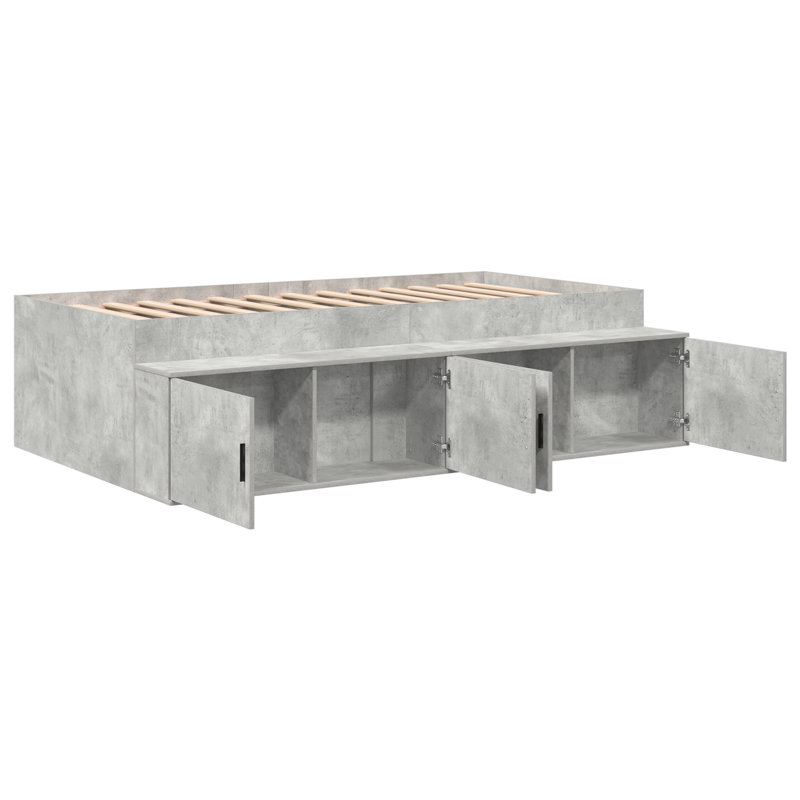 Vidaxl Storage Bed Frame, Small Single (2'6), Concrete Grey
