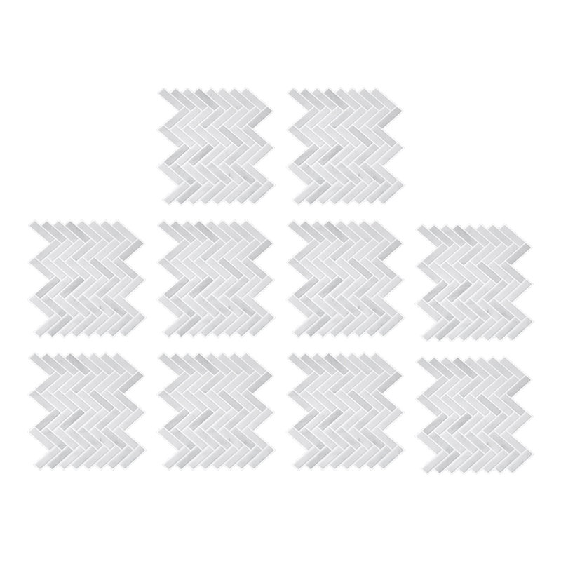 10Pcs Self-Adhesive Wall Tile Stickers, White