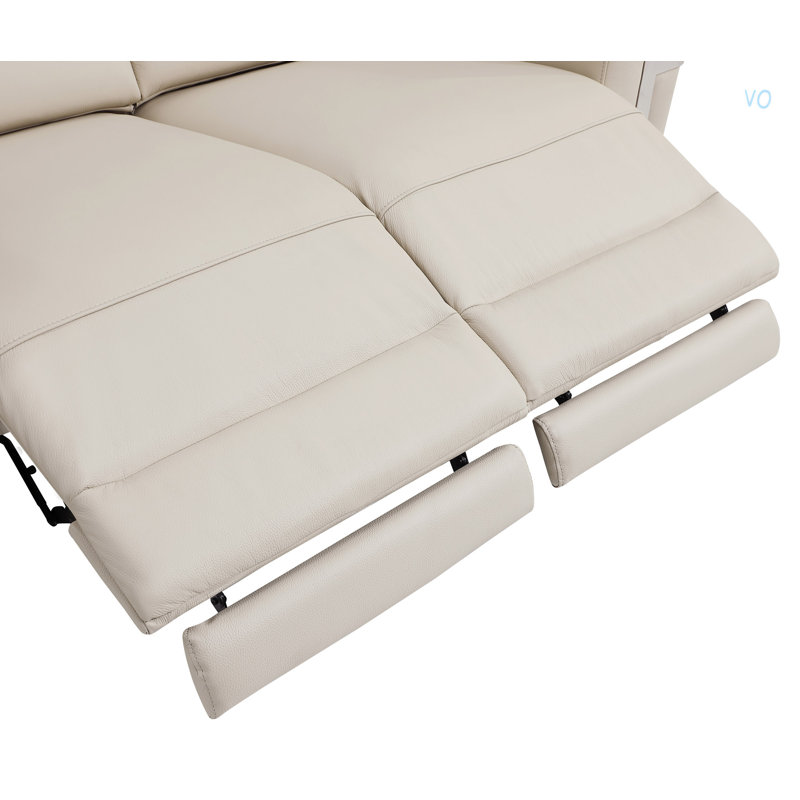 Cuir grainé avec fauteuil inclinable Global United, Beige