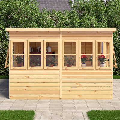 Sun 10 ft. W x 6 ft. D Shiplap Pent Wooden Shed