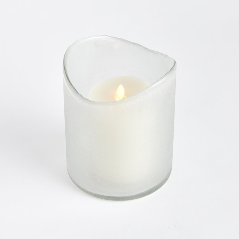 Hurricane Candle Holder, White, 6" H x 5" W x 5" D