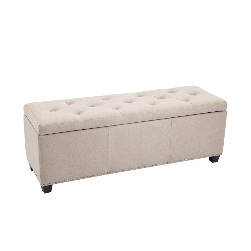 Allex Fabric Upholstered Storage Bench, Beige