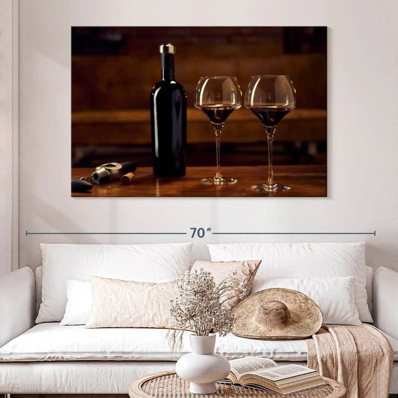 Yarlin buvant du vin rouge, H 34 po x l 51 po