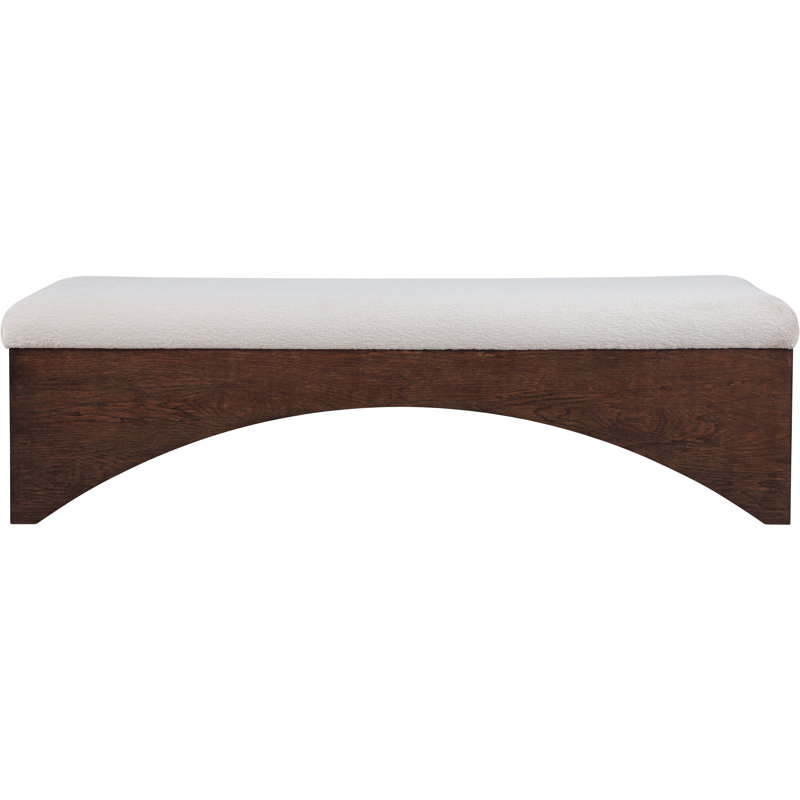 Lawson Willmot Velour  Fabric Bench, Beige Velour Fur Fabric, Brown