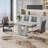 7 Piece - Marbled Dining Table Set-1498344955