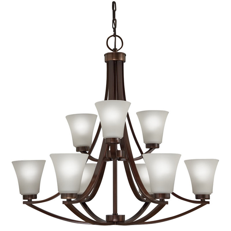 Lustre à niveaux ombrés 9 lumières Letterly