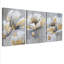 Tableau mural sur toile à motifs floraux à pétales dorés (paquet de 3)-1287568275