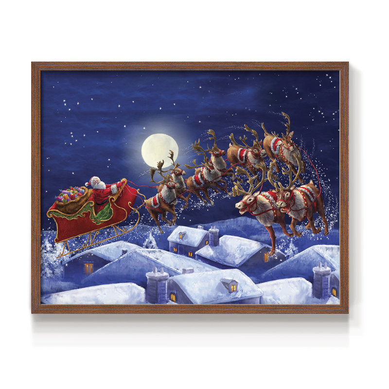 Rooftop Ride - Imprimé encadré - Restickable, H 22 po x l 28 po, Noyer