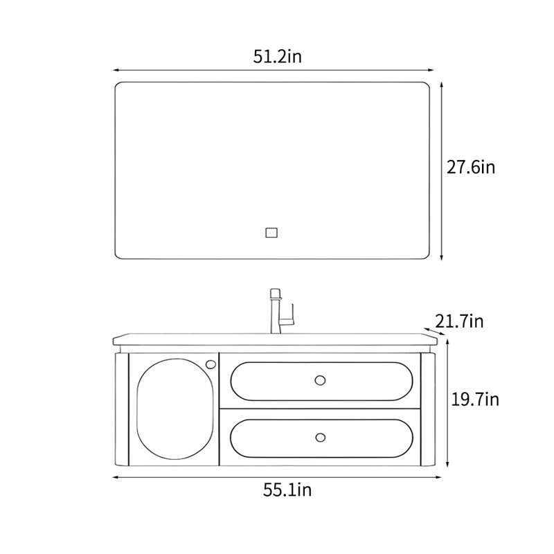 Modern stylish bathroom Vanity, White