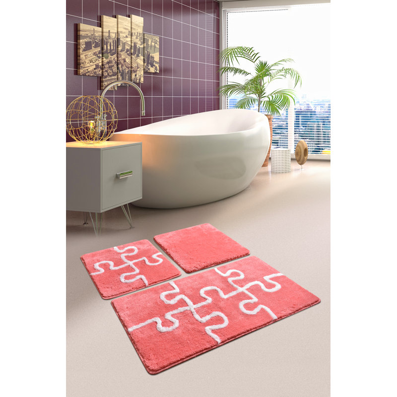Ensemble de tapis pour salle de bain 3 pièces puzzle Armentrout