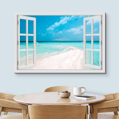 «White Sand Trail Ocean Beach Island Wilderness Nature», reproduction sur toile