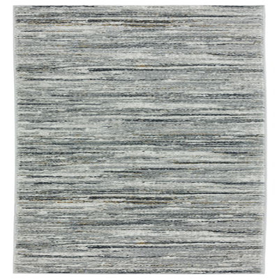 Tapis gris à rayures