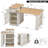 59.5" Kitchen Island With Extendable Dining Table