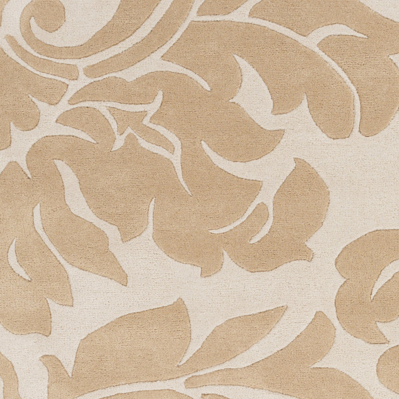 Tapis taupe en laine touffeté à la main Elsberry, Carré 9 pi 9 po