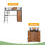 Lit mezzanine simple avec bureau en L et garde-robe-633310294