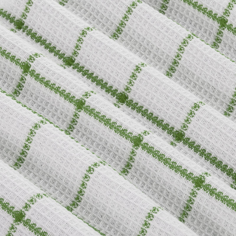 Cotton Waffle Tea Towel Kitchen Towel, Moss