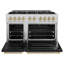 ZLINE Autograph 48" Classic Double Oven Gas Range w/ Black Doors & Bronze Accents-2135647085