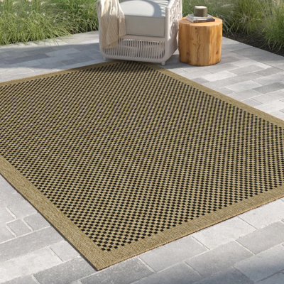 Earth GC_NTL1003 Jute/Black 7 Ft. 10 In. X 10 Ft. 3 In. Indoor/Outdoor Area Rug