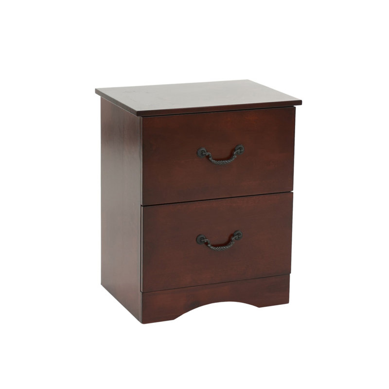 Table de chevet 2 tiroirs en bois de pin