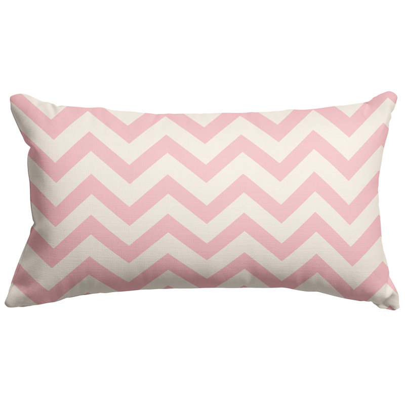 Chevron Rectangular Cotton Pillow Cover & Insert, Baby Pink