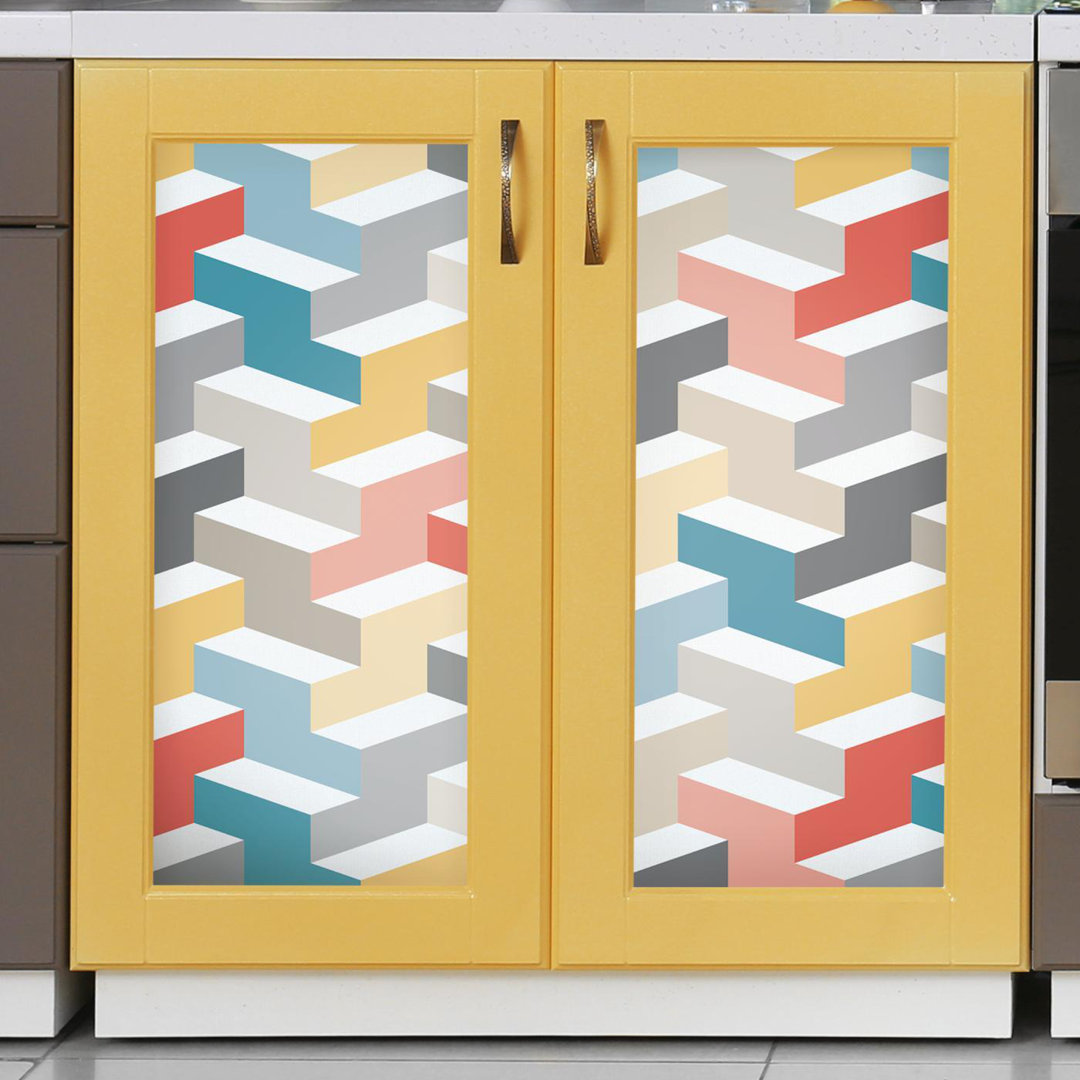 3D Steps 18.86'' L x 18" W Peel and Stick Wallpaper Roll George Oliver