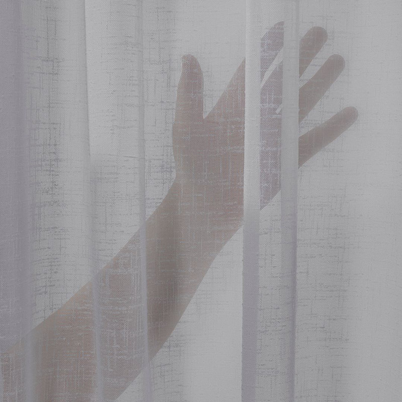 Extra Long & Extra Wide Faux Linen Semi Sheer Single Panel, Light Gray, 120" W x 300" L