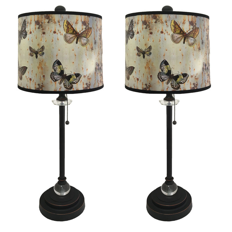 Crystal Buffet Lamp, Bronze