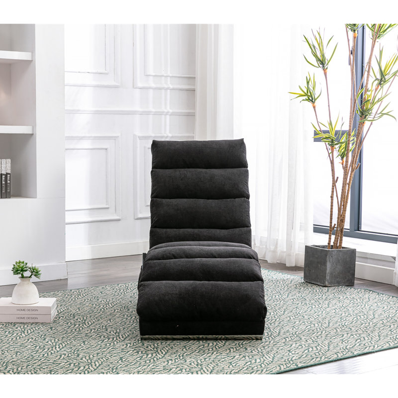 Upholstered Chaise Lounge, Black