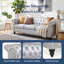 Canapé Chesterfield à accoudoirs roulés de 84,65 po, canapé en cuir de polyuréthane 3 places avec capitonnage à boutons profonds, canapé de salon classique avec structure robuste, imperméable et résistant aux taches-132685753