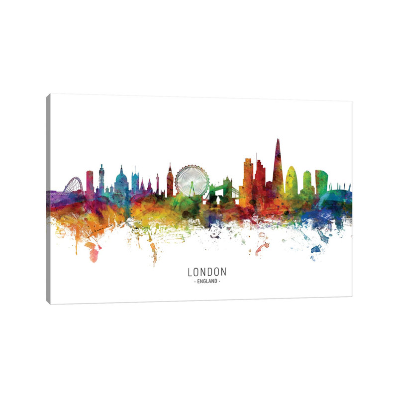 «London England Skyline» par Michael Tompsett, impression sur toile tendue, H 40 po x l 60 po x 1,5 po