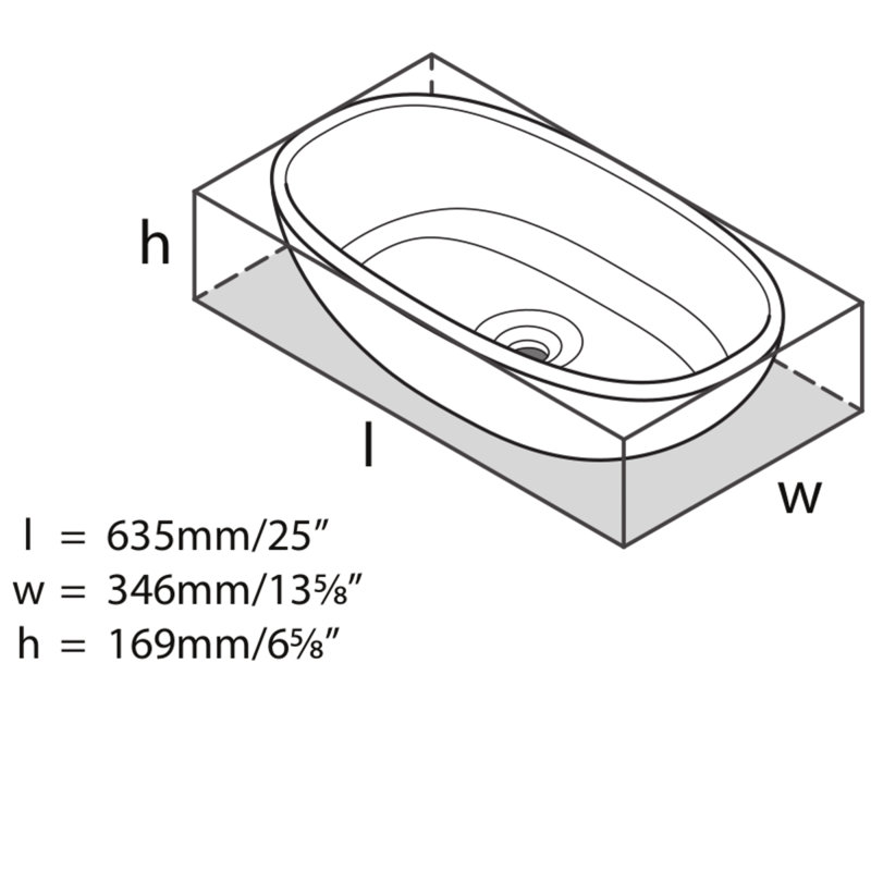 Barcelona 64 Oval 25" Vessel Lavatory Bathroom Sink with Overflow, Matte White