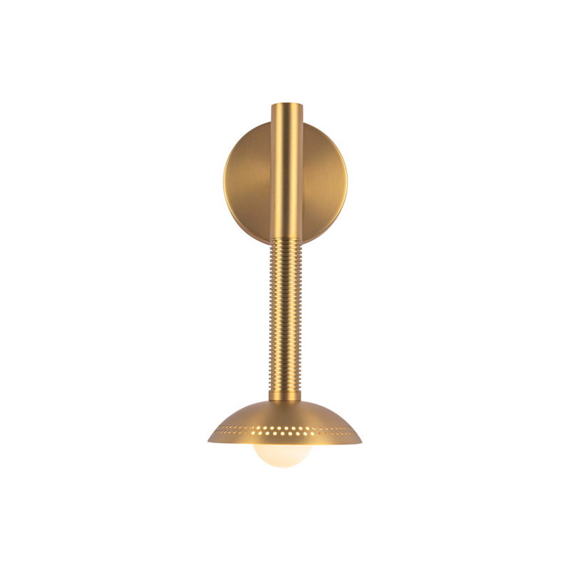 Dimmable LED Bath Sconce, White/Brushed Gold, Gold