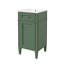 Meuble-lavabo de 40 cm (16 po) avec lavabo en céramique, meuble-lavabo simple autoportant avec porte à fermeture amortie, tablette réglable, style français, pieds robustes