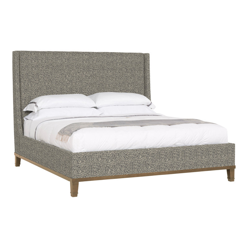 Michael Weiss Upholstered Wingback Bed, Tommy Flax, Hampton